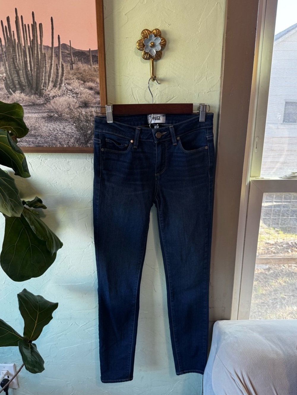 Paige Verdugo Ankle Skinny Jeans Dark Wash Women’s Size 27